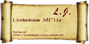 Lindenbaum Júlia névjegykártya
